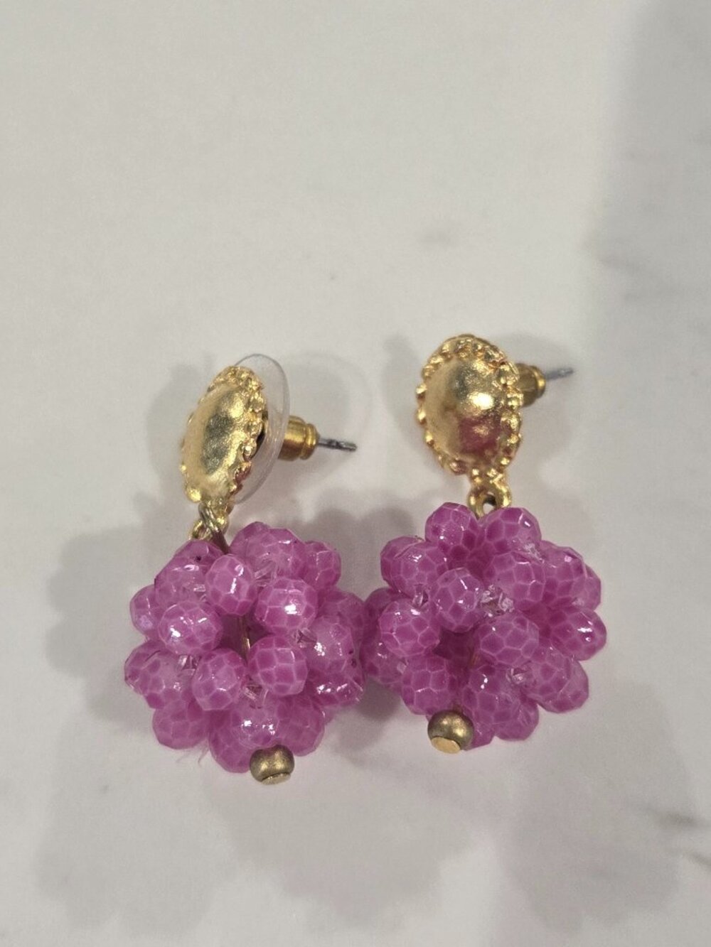 Susan Shaw Carolina Cluster Drops in Watermelon Pink